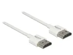 Delock High Speed HDMI-kaabel Ethernetiga, HDMI-A isane &ndash; HDMI-A isane, 2 m, 4K, 3D, 18 Gbps, &otilde;huke, kolmekordne isolatsioon, valge (85137)