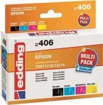Edding 18-614 tindikassettide komplekt, must/ts&uuml;aan/magenta/kollane, &uuml;hilduv Epson 502XL-ga
