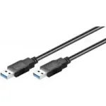 Wentronic Goobay USB 3.0 SuperSpeed kaabel, must, 0,5 m &ndash; USB 3.0-pistik (t&uuml;&uuml;p A) > USB 3.0-pistik (t&uuml;&uuml;p A) (95716)