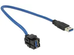 Delock 86375 Keystone moodul USB 5 Gbps, A-t&uuml;&uuml;pi pesa 250&deg; &ndash; A-t&uuml;&uuml;pi pistik, 0,5 m kaabel