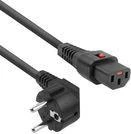 ACT toitejuhe CEE 7/7 isane (nurga all) - C13 IEC Lock must 2 m, EL182S