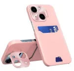 iLike Apple iPhone 14 Nahkstendiga &uuml;mbris kaardirahakotiga Roosa