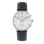 KRONOS Meeste kvarts-analoogkell 40mm roostevabast terasest korpus musta nahkrihmaga 783.35.19