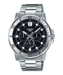 CASIO MTP-VD300D-1E meeste analoogkvartskell roostevabast terasest 45mm musta numbrilaual