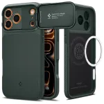 Spigen Optik Armor MagFit &uuml;mbris iPhone 17 Pro Max, MagSafe-&uuml;hilduv, Abyss Green (ACS09901)