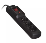 Pikendusjuhe ActiveJet COMBO 3GN 1,5 m &ndash; 3 t&uuml;&uuml;pi E pistikupesa, 230 V, 10 A, must