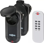 Brennenstuhl Comfort-Line RC CE1 0201 raadiojuhitavate pistikupesade komplekt, 2 pistikupesa koos puldiga, IP44, must
