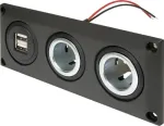 ProCar 67326500 S&uuml;vispaigaldatav 12V/24V toitepesa koos USB laadimisportiga, DIN/ISO 4165, 16A/8A, 5V/2.1A, must