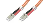 DIGITUS LWL Patchkabel LC/LC 50/125&micro;m 3m Multimode Duplex Halogenfrei bis 1Gbit mit Messprotokoll orange OM2 (DK-2533-03)