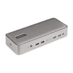 StarTech.com kahe s&uuml;learvuti USB-C KVM-dokkimisjaam, kahe monitori 4K 60Hz DisplayPort-dokk, 5-pordiline USB-jaotur, GbE, 90W/45W toiteedastus kahele s&uuml;learvutile, Windows/Mac, 2-host KVM-dokk - TAA