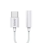 USB Type 3.1 C (M) &ndash; Jack 3.5mm (F) Audio adapter Valge SAVIO AK-51