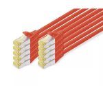 DIGITUS &uuml;henduskaabel - CAT6a - S/FTP - takerdumiskindel - 3 m - punane - 10 tk
