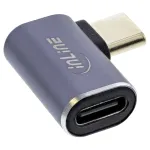 InLine USB4 Adapter, USB-C isane/emane paremale/vasakule nurga all, alumiinium, hall