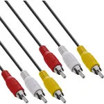 InLine AV-kaabel 3x RCA isane/isane 2m, 3 x RCA, 2 m, Must