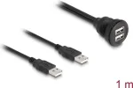 DeLOCK USB 2.0 kaabel 2 x USB Type-A-pistik - 2 x USB Type-A-pesa 1 m must