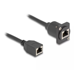 DeLOCK D-t&uuml;&uuml;pi RJ45 kaabel pistikupesa-pistikupesa Cat.5e must 20 cm