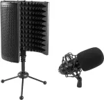 Suure membraaniga kondensaatormikrofoni komplekt Omnitronic CM-78MK2 koos AS-04 lauamikrofoni absorbeerimiss&uuml;steemiga