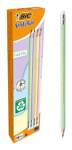 BIC Evolution Pastel HB pliiatsid kustutuskummiga, 10 tk, roosa/lilla/roheline/kollane