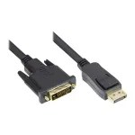 Good Connections &uuml;henduskaabel DisplayPort-DVI-D 24+1 - 24K kuldkontaktid - OFC - must - 1m