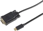 Videokaabli adapter S/CONN 10-59045 3 m USB USB-C VGA (D-Sub) Must