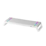 Mars Gaming MGS-ONE valge Chroma RGB monitorialus reguleeritava suurusega nutitelefoni ja tahvelarvuti alus eesmine USB 2.0
