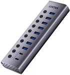USB-jaotur Unitek H1315B01-EU &mdash; 10-pordiline 5 Gbps &uuml;ksikute pordil&uuml;lititega