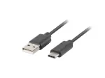 USB 2.0 kaabel LANBERG CA-USBO-20CU-0010-BK &mdash; USB A USB C-le, 1 m, must, 480 Mbit/s