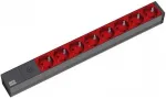 Bachmann 19'' 2m 8x Schuko H05VV-F 3G 1.00mm&sup2; pikendusjuhe 8 vahelduvvoolu pistikupesa Must, Punane