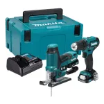 Makita CLX252SAJ 12V max CXT juhtmeta kombikomplekt puurkeeraja DF333D, l&ouml;&ouml;kkeeraja TD110D, 2x 2.0Ah akud, laadija ja Makpaci kohver