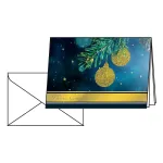Sigel DS065 Golden Glitter j&otilde;ulukaardid &uuml;mbrikutega, DIN A6, 10 tk