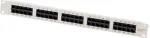 BULLITT CAT 3 ISDN patch paneel, 50-porti RJ45 pesaga 8P4C varjestamata, 19 inch 2U rack-kinnitus, must