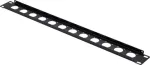 Renkforce 19-tolline 1U 12-pordiline kommutatsioonipaneeli esiplaat XLR/USB/BNC pesadele, must (RF-7116962)