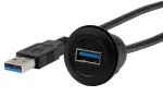 EXSYS EX-49220 USB 3.2 Gen 1 paneelpaigaldusadapteri kaabel, Type-A emane - isane, 30 cm, must