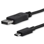 StarTech.com 1,8 m USB-C - DisplayPort 1.2 kaabel 4K 60 Hz - USB-C - DisplayPort adapterkaabel HBR2 - USB-C DP Alt Mode DP monitori videokaabel - &uuml;hildub Thunderbolt 3 - Must