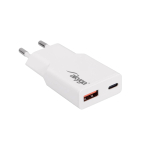 Seinalaadija Akyga AK-CH-27 30W USB-C USB-A PD GaN 5-20V / 1.5-3A valge