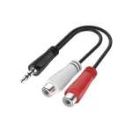 Hama 00200350 stereo heliadapter 3,5 mm pistik (isane) &ndash; 2x RCA (emane), 0,15 m, must