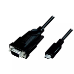 LogiLink AU0051A USB-C&ndash;RS232 (DB9) jadapordi adapterkaabel, 1,2 m, must