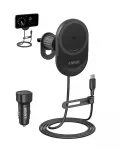 Juhtmeta magnetiline auto laadija Anker MagGo 15W &mdash; Magnetiline 15W Qi kiirlaadimine nutitelefonidele, must
