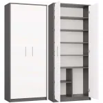 OLIV 2D CLOSED SHELVING UNIT, ANTHRACITE/Valge SET