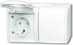 BUSCH JAEGER 2084-0-0723 - CEE 7/3 - 2P+E - Valge - IP44 - 250 V - 16 A