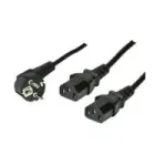 Toitekaabel, t&uuml;&uuml;p F, ShiverPeaks, 1,8 m, 2 &times; C13 pistikupesa