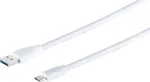 S/CONN 13-31186 USB-kaabel 1,8 m, USB A USB C-le, 5 Gbit/s, valge
