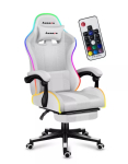 M&auml;ngutool Huzaro FORCE 4.7 RGB Valge &mdash; polsterdatud riidest koppiste, max koormus 140 kg, reguleeritav k&otilde;rgus 43&ndash;53 cm, kalle 90&ndash;140&deg;