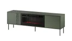 Cama Meble TV-kapp kaminaga TRESSE 180x40x54,5 cm &mdash; matt roheline pealispind, puitlaastplaat