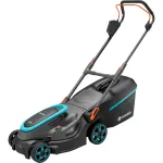 Gardena PowerMax 37/36V P4A akumuruniiduk, kasutusvalmis komplekt, 37 cm l&otilde;ikelaius, 36 V (2x 18 V), 2x 4,0 Ah Li-Ion aku (POWER FOR ALL ALLIANCE), laadija, must/hall