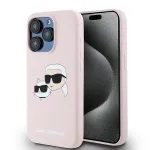 Karl Lagerfeld KLHMP15LSKCHPPLP iPhone 15 Pro 6.1 roosa k&otilde;va kate silikoonist Karl & Choupette MagSafe