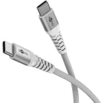 super-soft USB 2.0 p&otilde;imitud kaabel, USB-C pistik > USB-C pistik (valge, 3 meetrit)