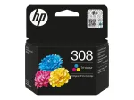HP 308 kolmev&auml;rviline originaal tindikassett, standardne saagis, ts&uuml;aan, magenta, kollane, v&auml;rvip&otilde;hine tint, 1 tk, 120 lehek&uuml;lge, komplektpakend