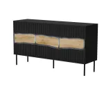 Cama Meble INSERTO 3D kummut, 143,5x40x80 cm, must, LED-valgustusega