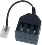 GoodConnections telefoniadapter RJ45 (8P4C) pistik TAE-F pesale, 20cm, must T4A-NFF